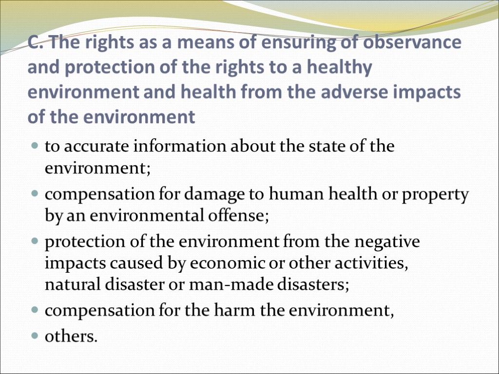 C. The rights as a means of ensuring of observance and protection of the